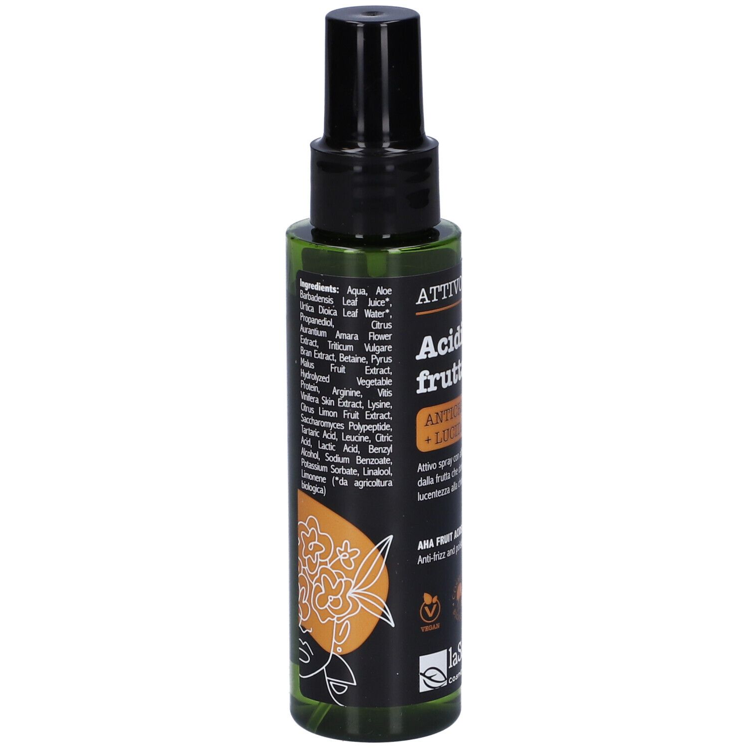La Saponaria Attivo Capelli Acidi della Frutta AHA 100 ml Flacone Spra view 2