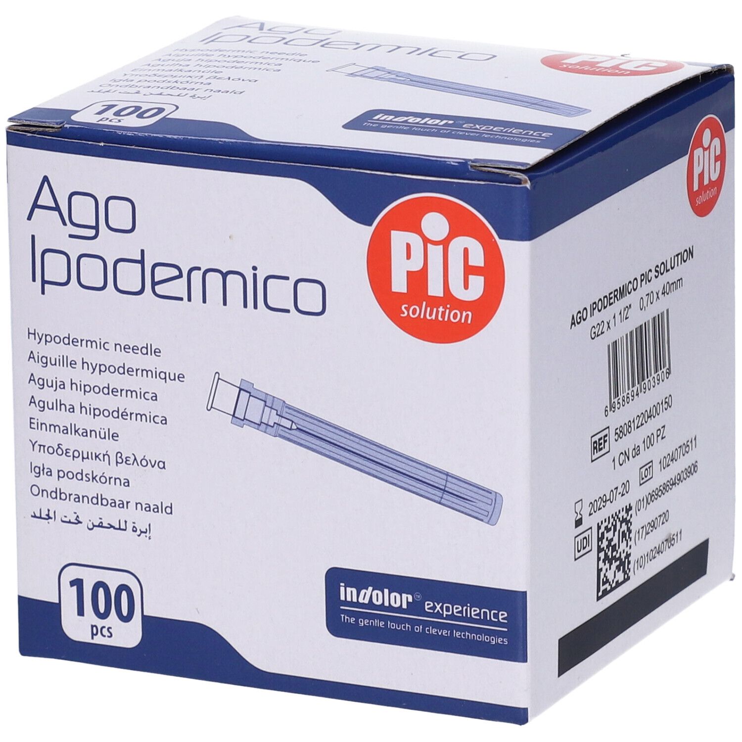 PIC Ago Ipodermico Monouso Gauge 22 1 1/2