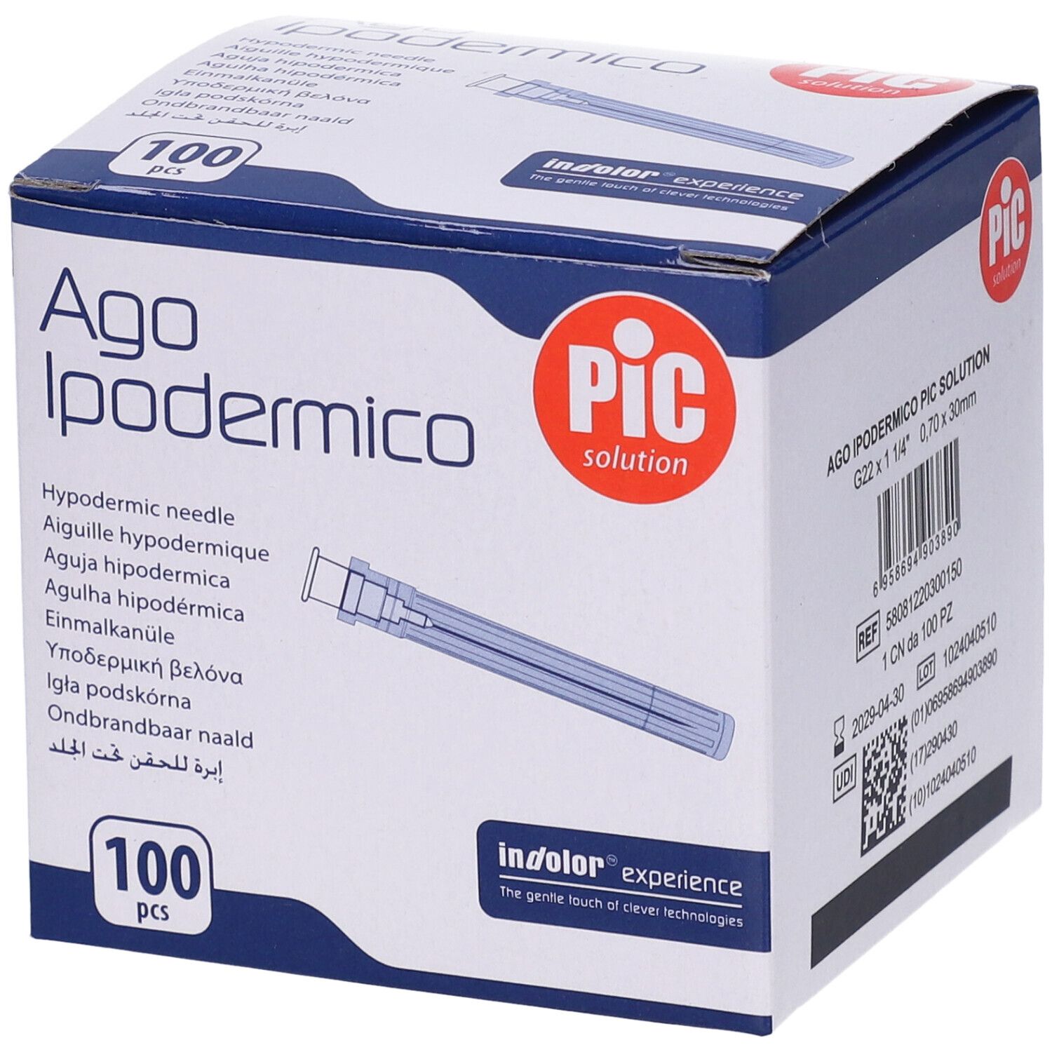 PIC Ago Ipodermico Monouso Gauge 22 1 1/4