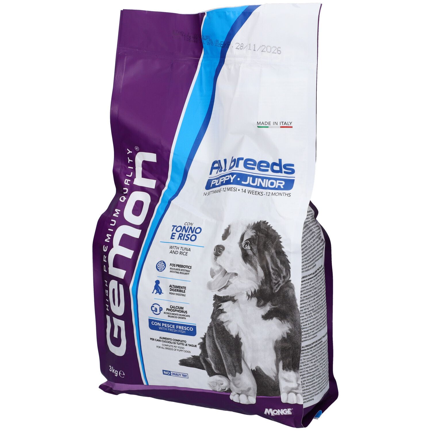 Gemon All Breeds Puppy & Junior per Cani con Tonno e Riso 3 Kg