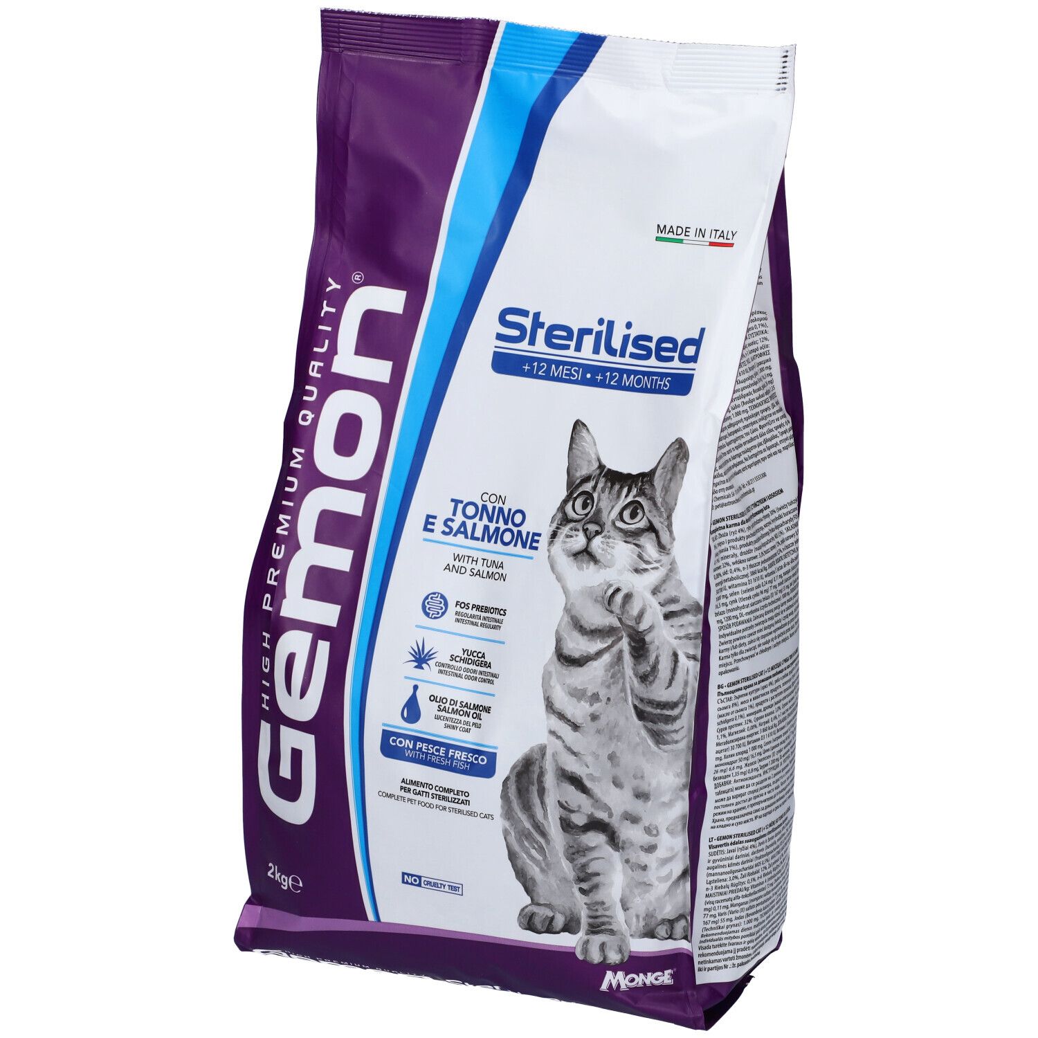 Gemon Sterilised per Gatti con Tonno e Salmone 2 Kg