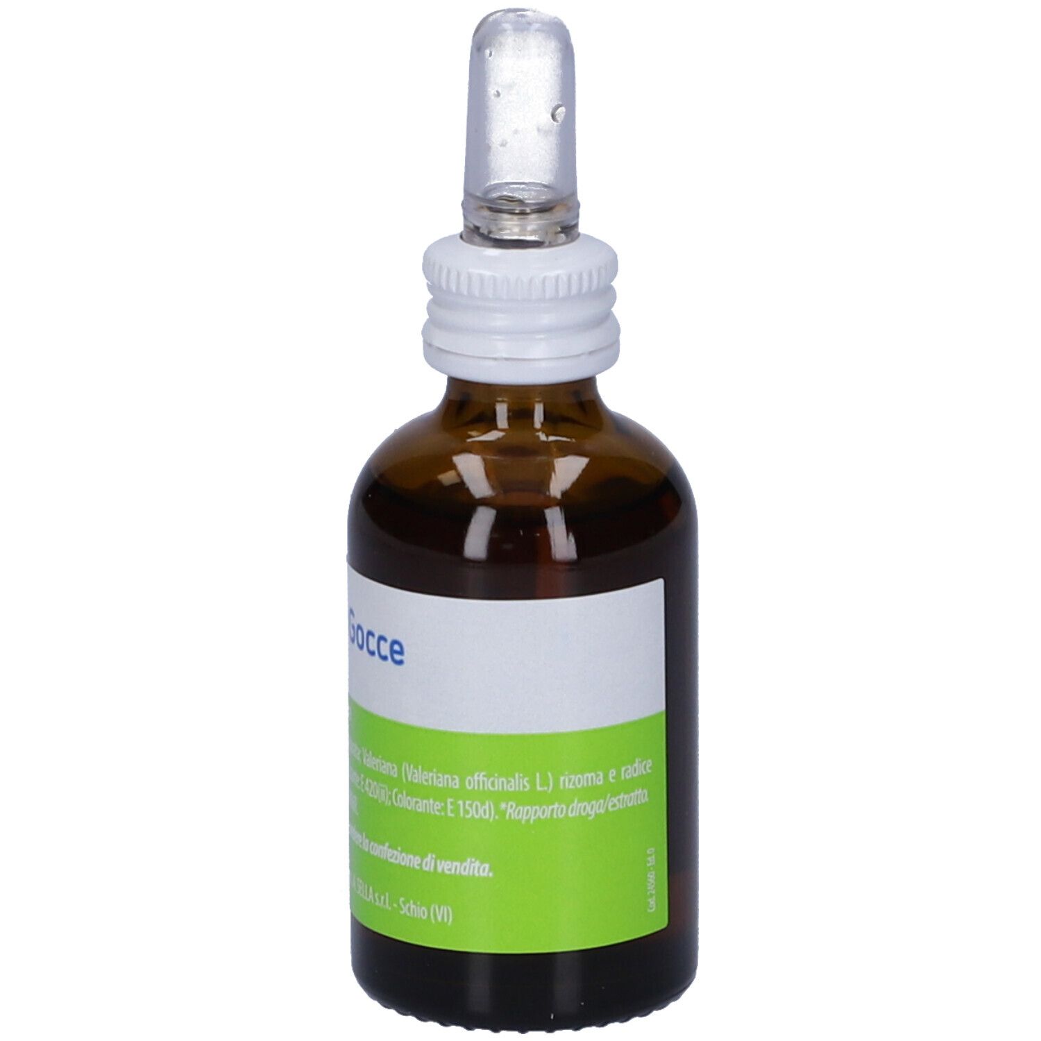 Braunglasflasche mit weißem Verschluss und Tropfer. Etikett mit Produktnamen und Inhaltsstoffen. Sella-Logo.