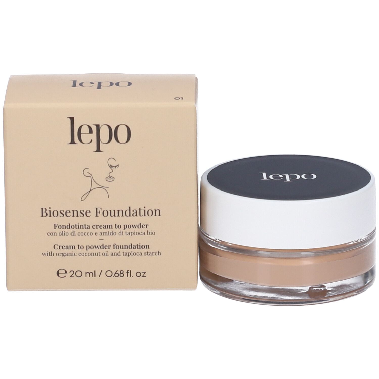 LEPO Biosense Foundation Fondotinta cream to powder NUANCE 01 SABBIA