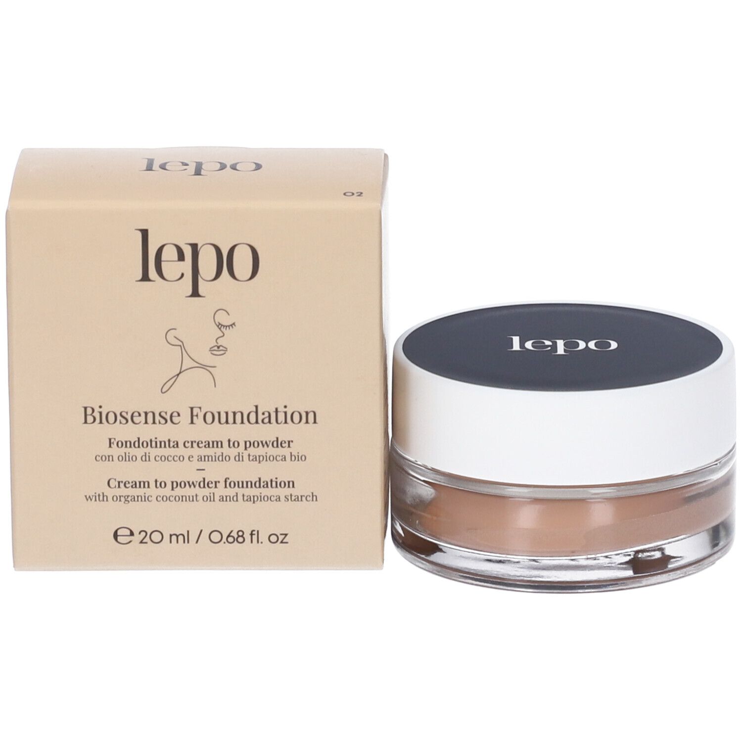 LEPO Biosense Foundation Fondotinta cream to powder NUANCE 02 NUDE