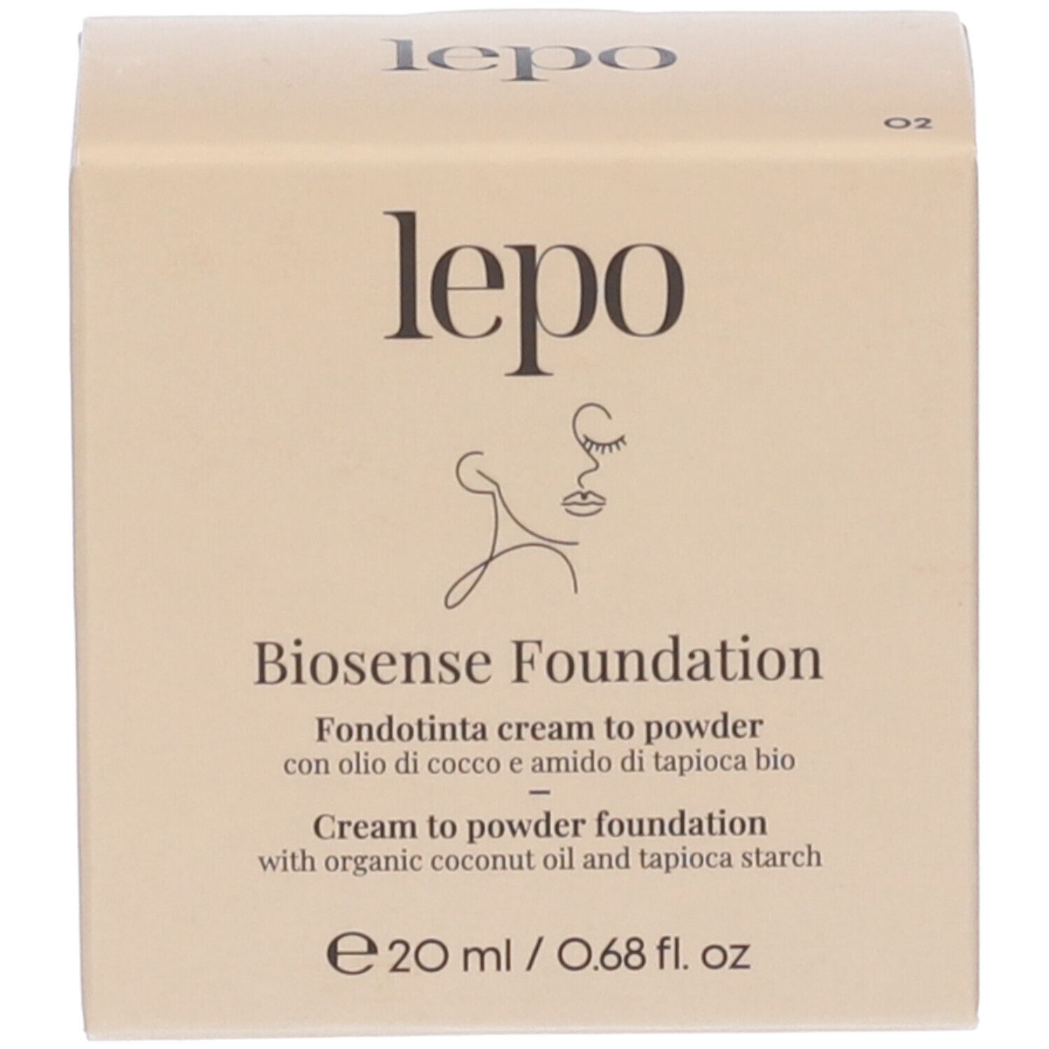 LEPO Biosense Foundation Fondotinta cream to powder NUANCE 02 NUDE