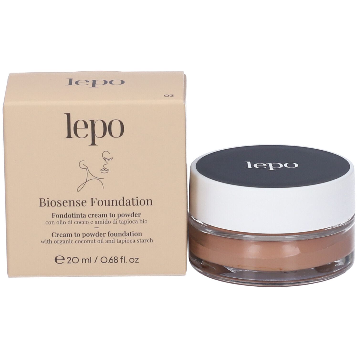 LEPO Biosense Foundation Fondotinta cream to powder NUANCE 03 NOCCIOLA