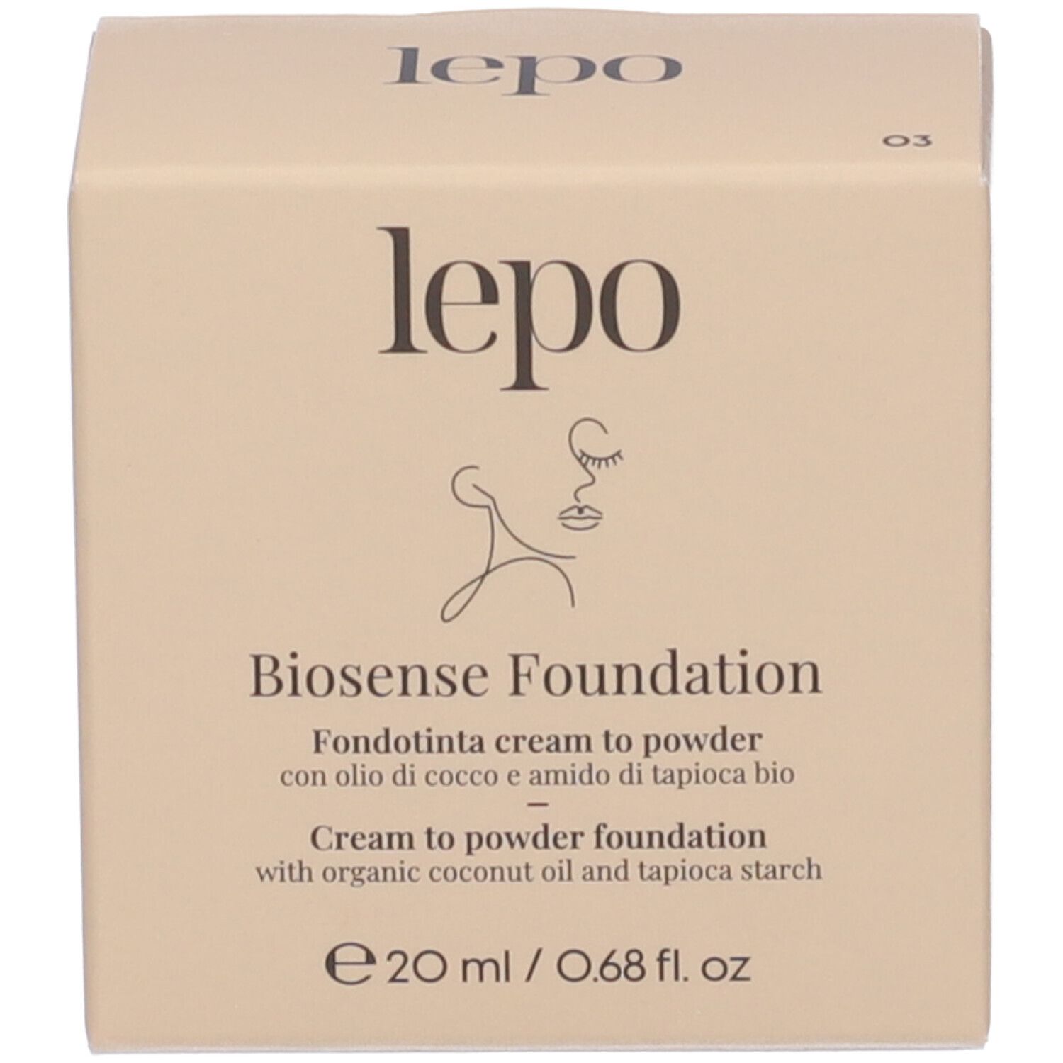LEPO Biosense Foundation Fondotinta cream to powder NUANCE 03 NOCCIOLA
