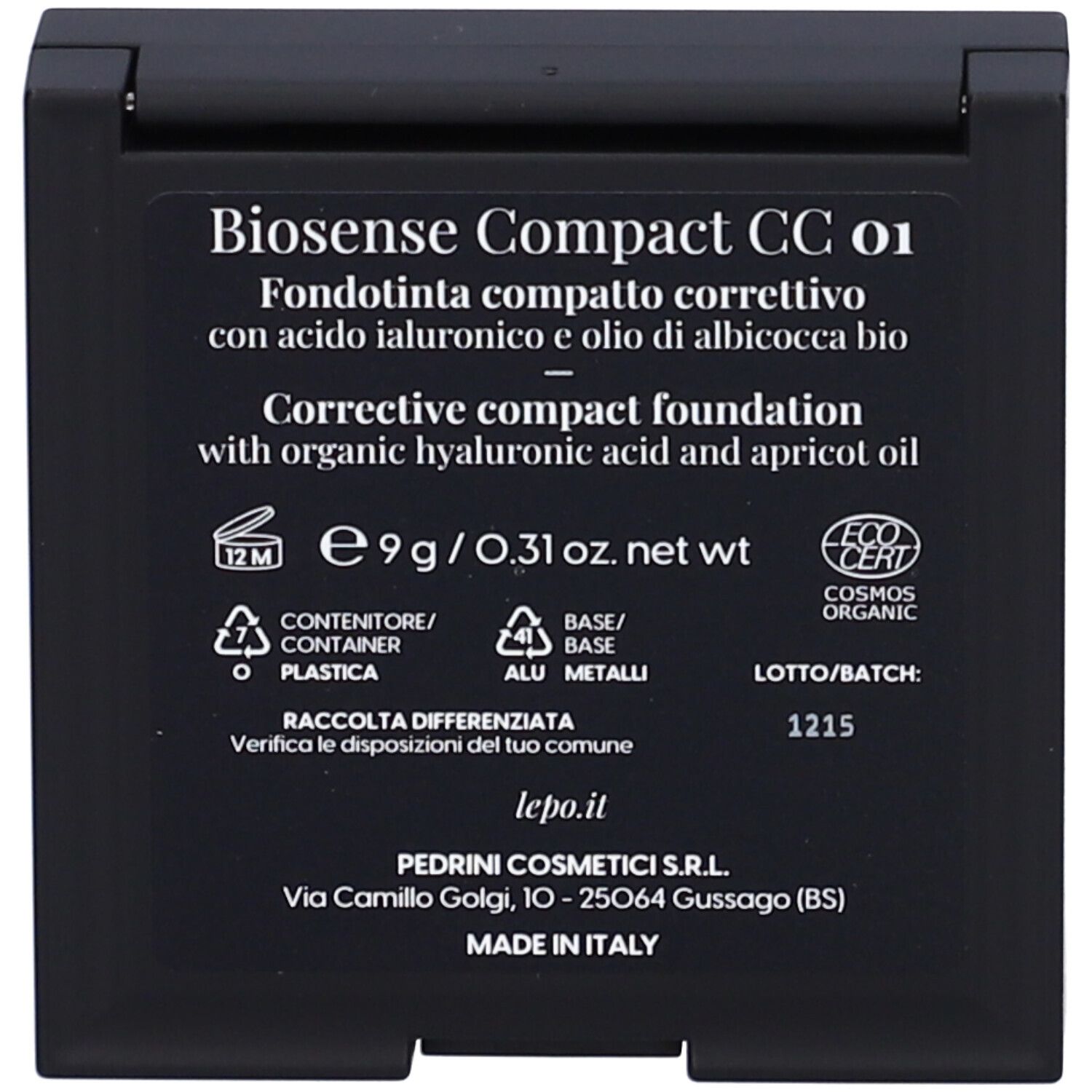 LEPO Biosense Compact CC Fondotinta compatto correttivo NUANCE 01 SABBIA