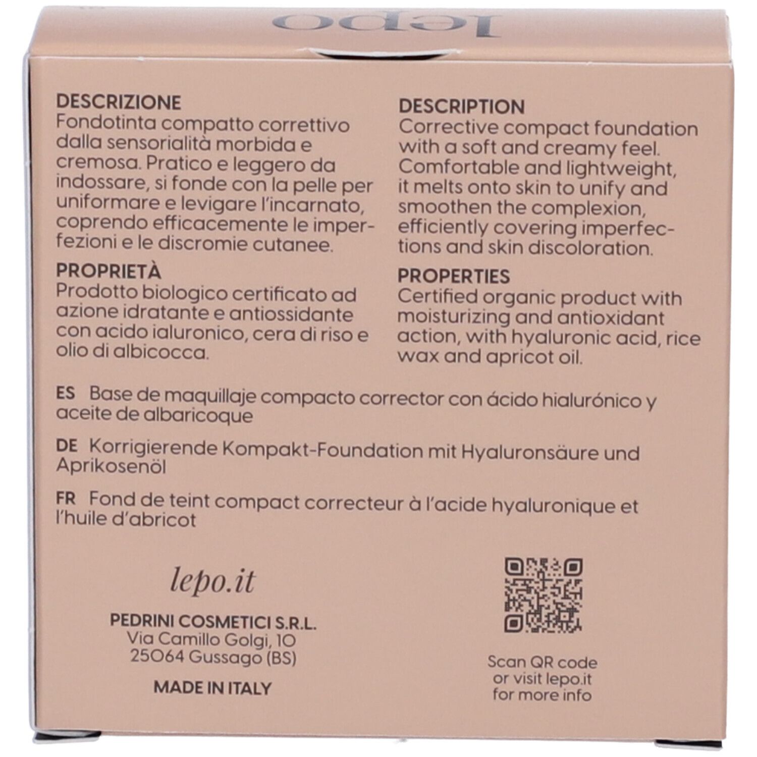 LEPO Biosense Compact CC Fondotinta compatto correttivo NUANCE 01 SABBIA