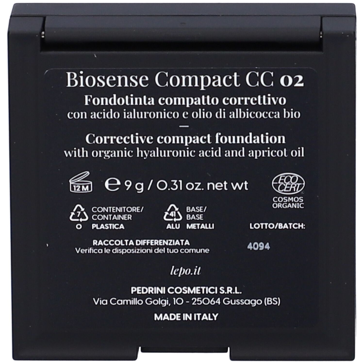 LEPO Biosense Compact CC Fondotinta compatto correttivo NUANCE 02 BEIGE