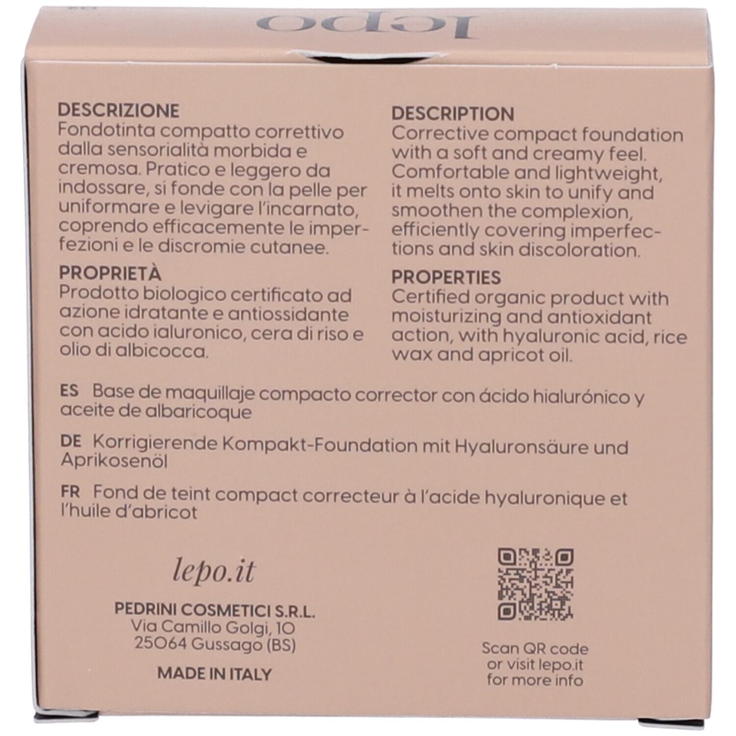 LEPO Biosense Compact CC Fondotinta compatto correttivo NUANCE 02 BEIGE
