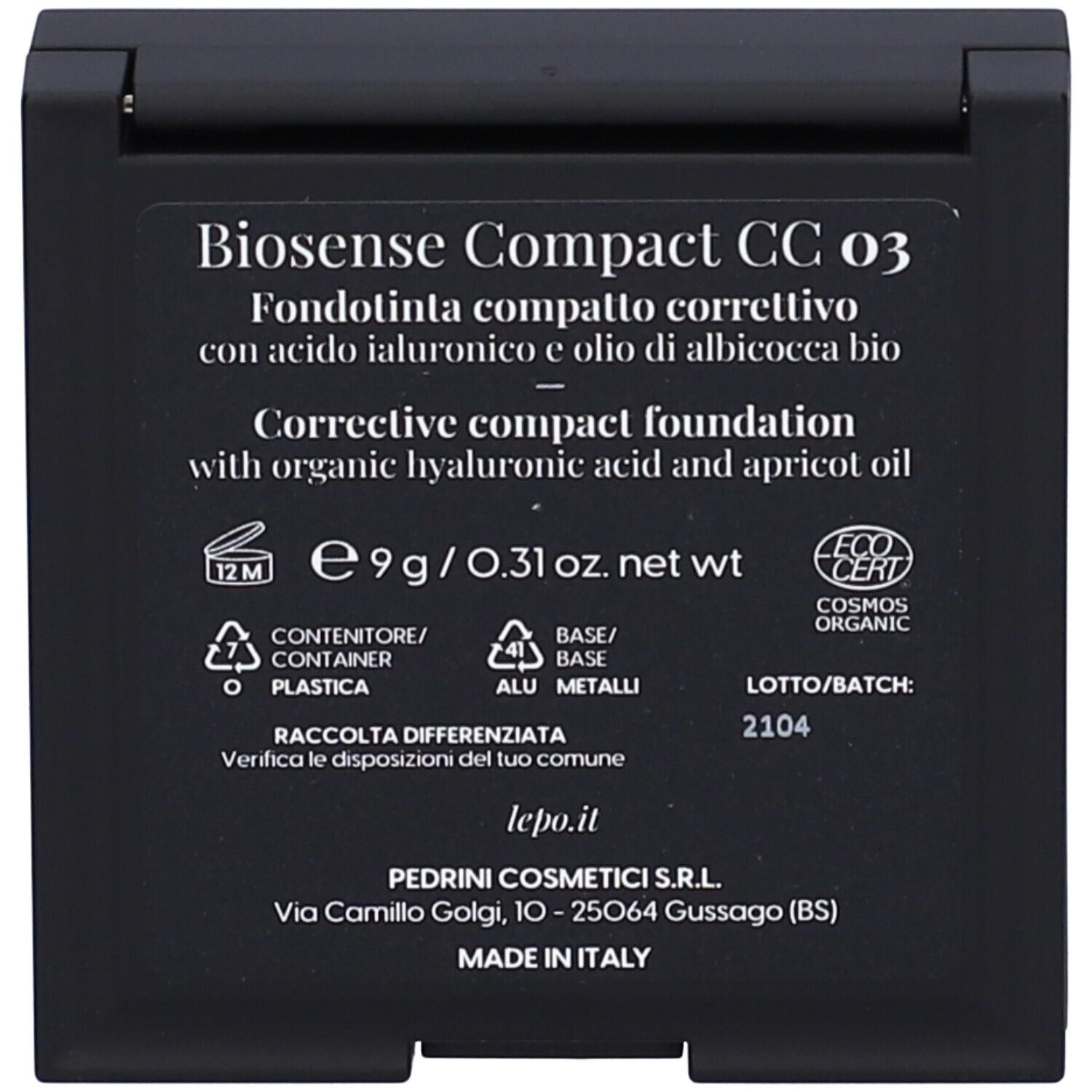 LEPO Biosense Compact CC Fondotinta compatto correttivo NUANCE 03 NUDE