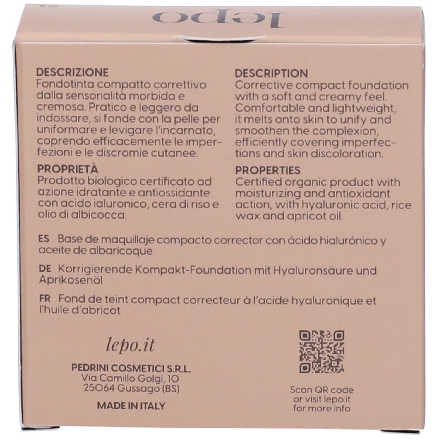 LEPO Biosense Compact CC Fondotinta compatto correttivo NUANCE 03 NUDE