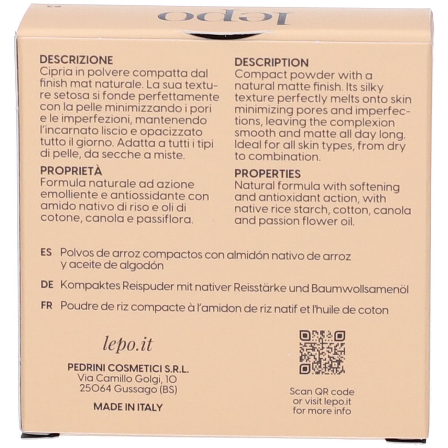 LEPO Rice Compact Powder Cipria di riso compatta NUANCE 93