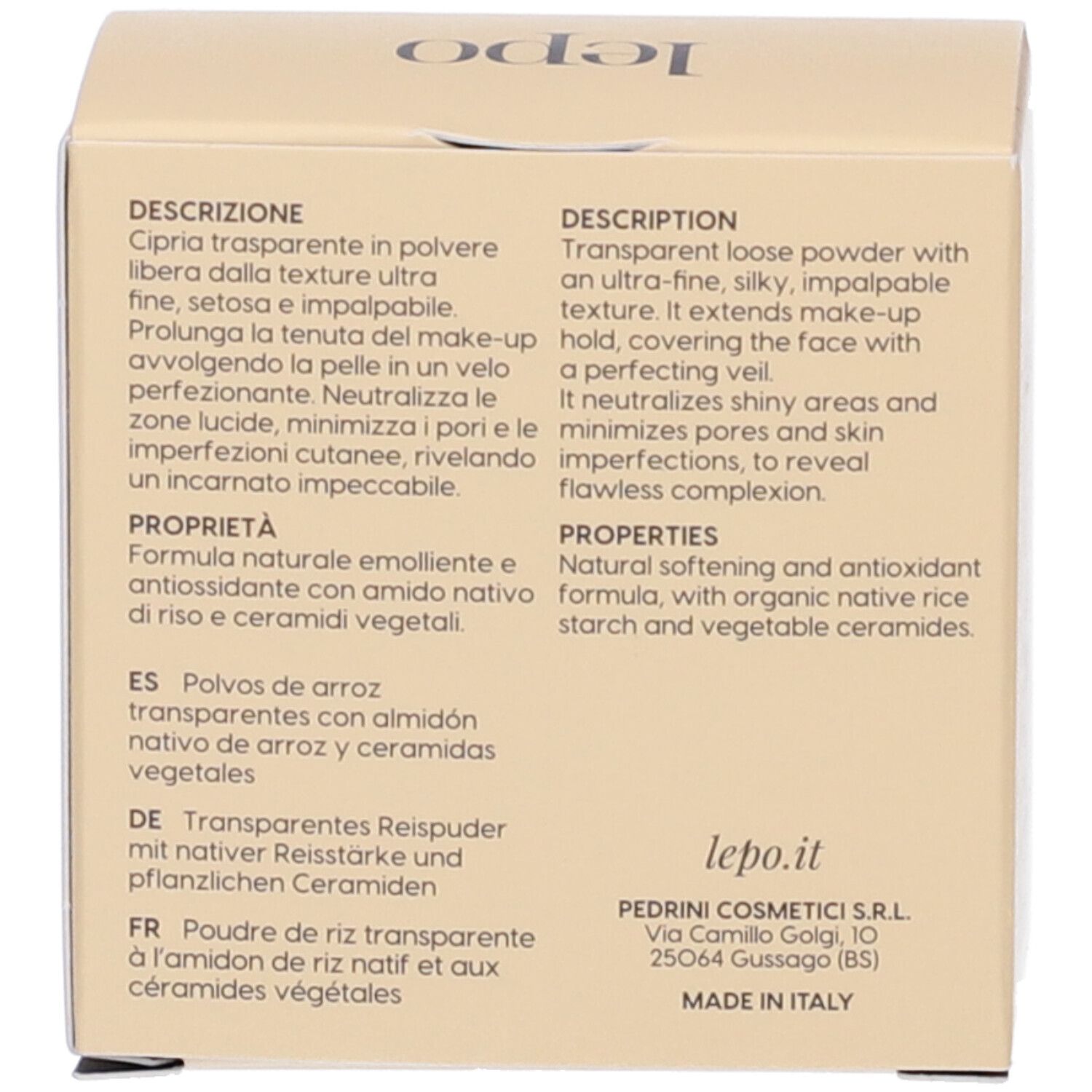 LEPO Rice Loose Powder Cipria di riso trasparente