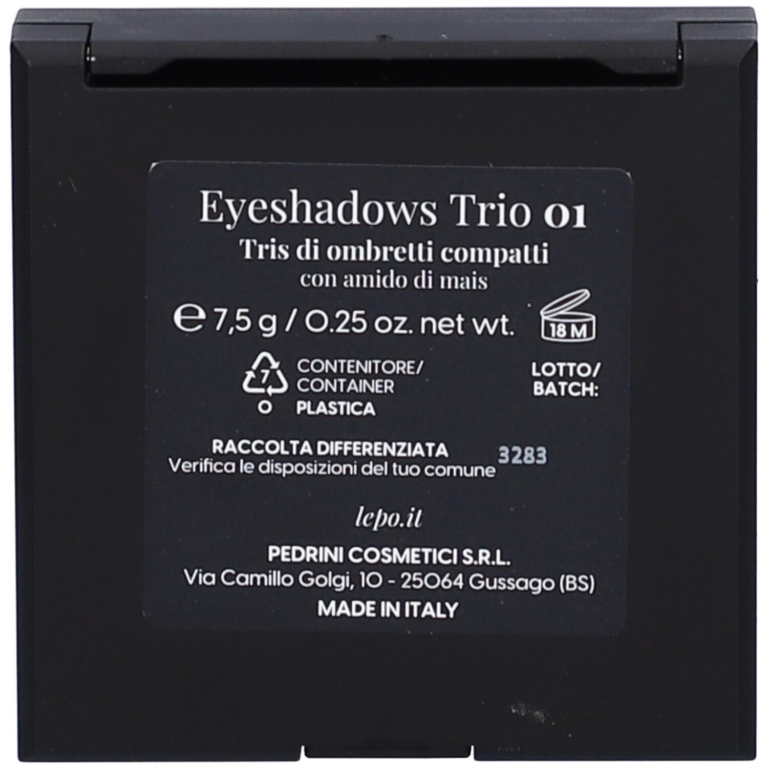 LEPO Eyeshadows Trio Tris di ombretti compatti Tonalità 01 MARRONE DORATO
