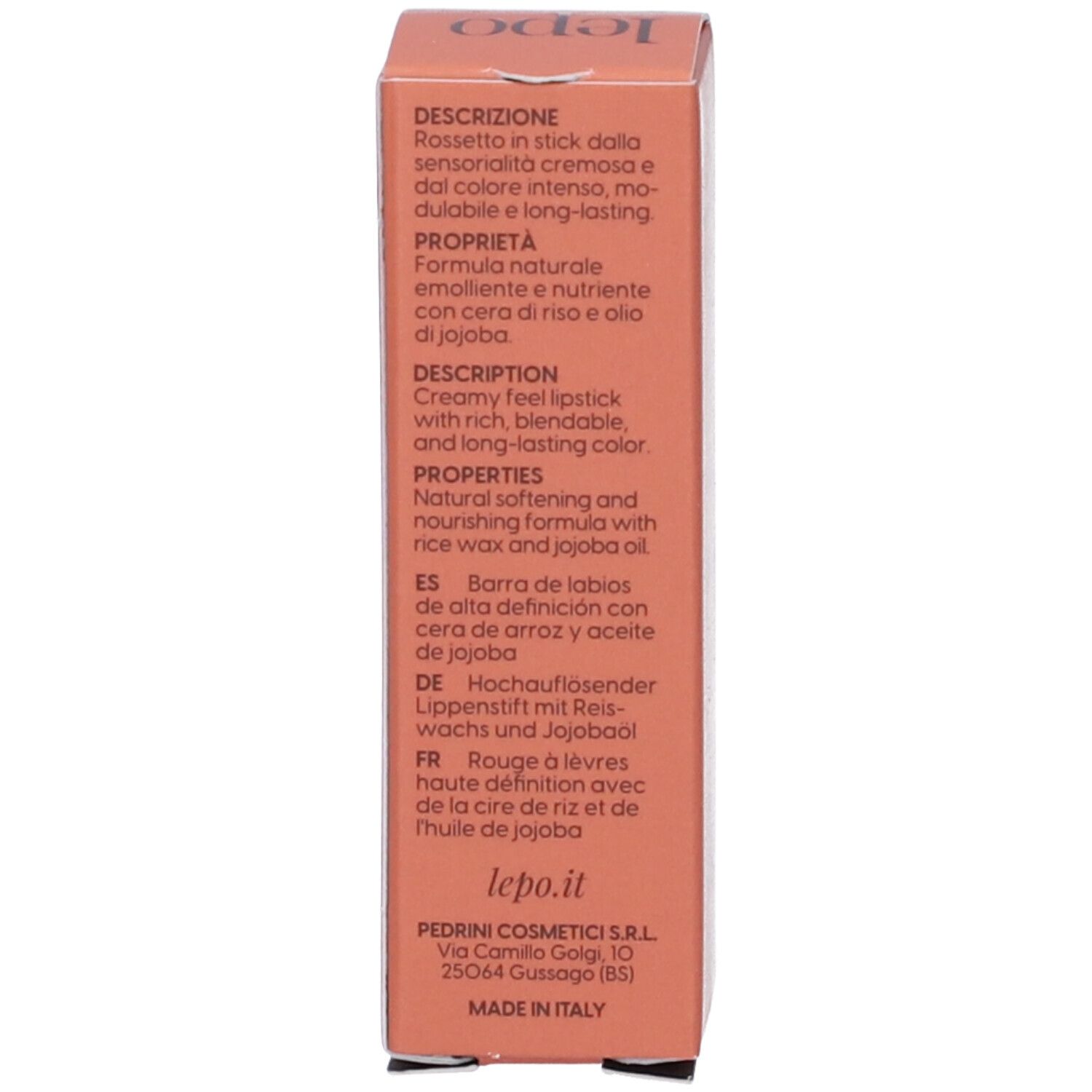 LEPO 3D Lipstick Rossetto alta definizione Tonalità 102 BISCOTTO