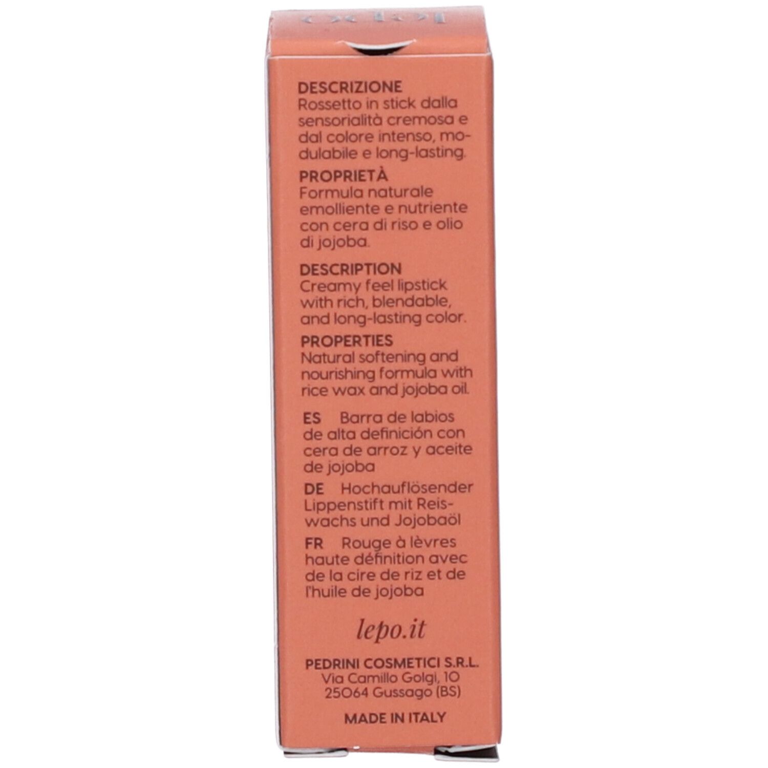 LEPO 3D Lipstick Rossetto alta definizione Tonalità 108 GELSO