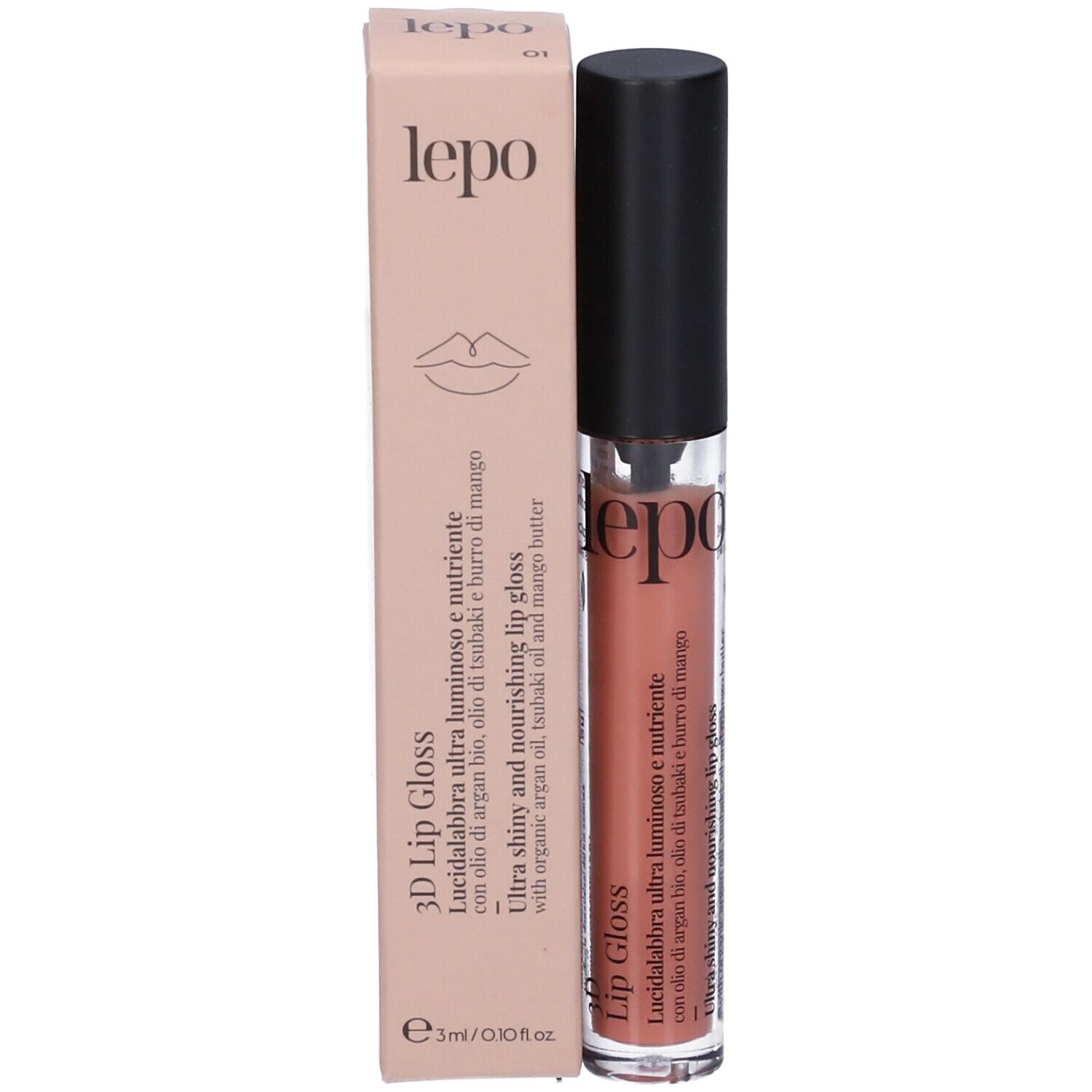 LEPO 3D Lip Gloss Lucidalabbra ultra luminoso e nutriente Tonalità 01 ALBICOCCA