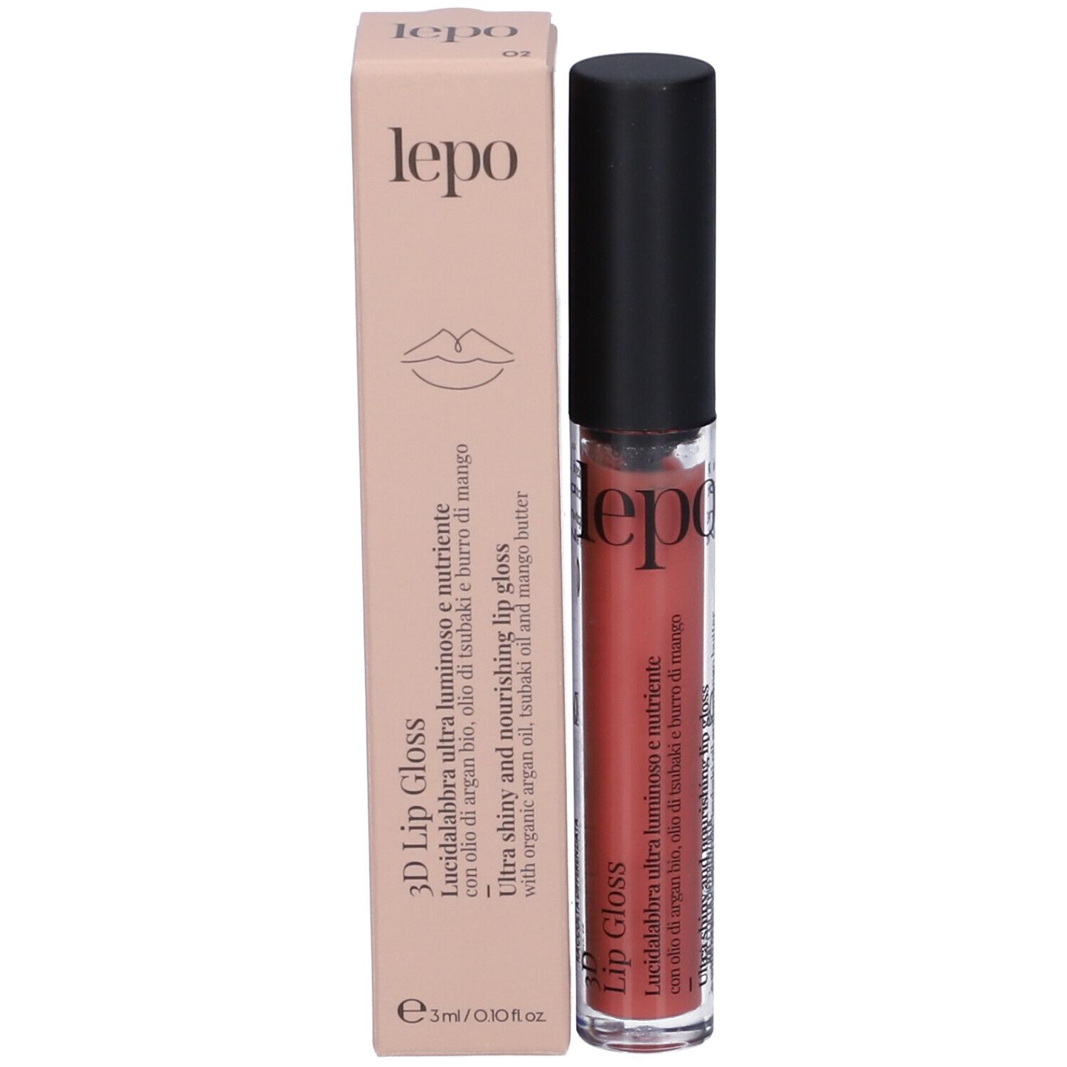 LEPO 3D Lip Gloss Lucidalabbra ultra luminoso e nutriente Tonalità 02 TOFFEE