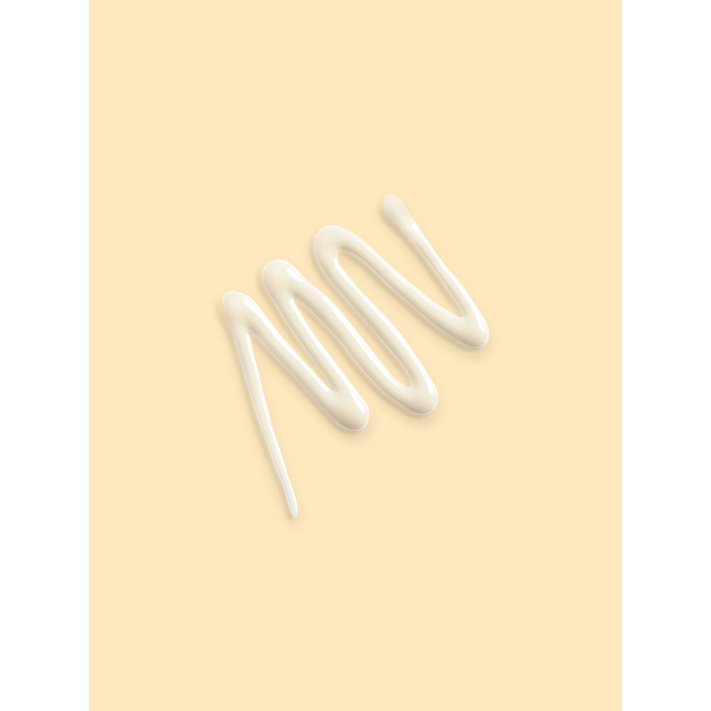 Prodotto bianco a forma di onda su sfondo beige.