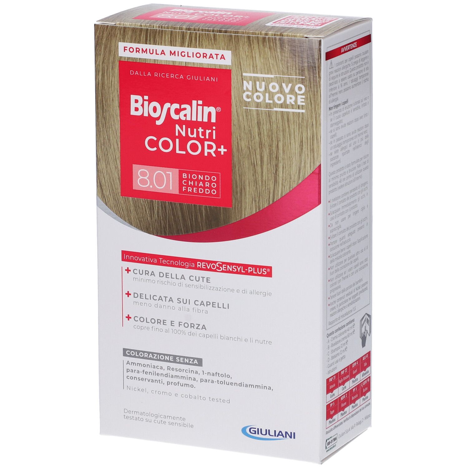 Bioscalin Nutri Color+ 8,01 Biondo Chiaro Freddo Crema Colorante