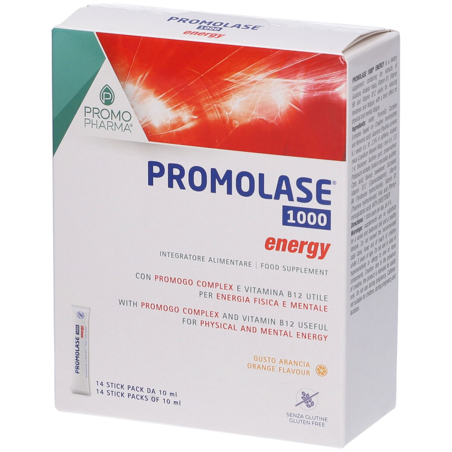Promopharma Promolase 1000 Energy Tonico Energetico 14 Stick Da 10 Ml - Immagine 4