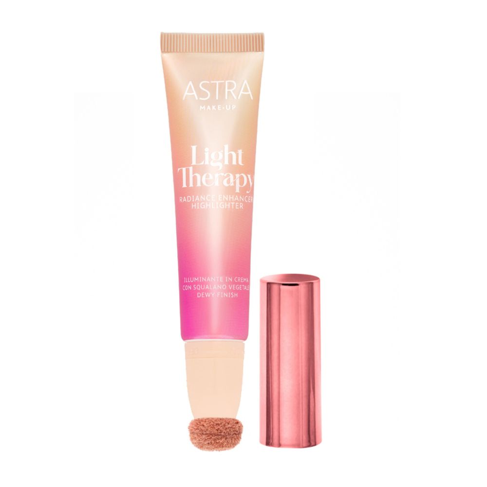 Tubo ASTRA Make-Up Light Therapy. Applicatore a spugna. Sfumatura beige-rosa. Tappo separato.