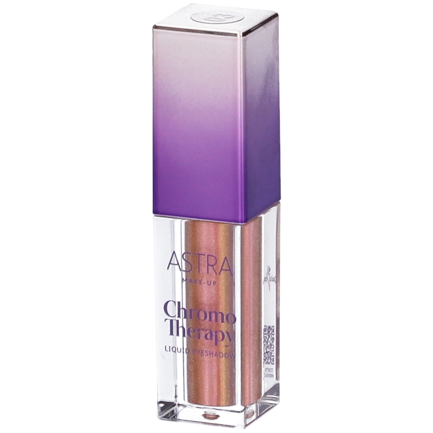 Ombretto liquido. ASTRA Make-Up Chromo Therapy. Tonalità 03. Flacone trasparente, tappo viola.