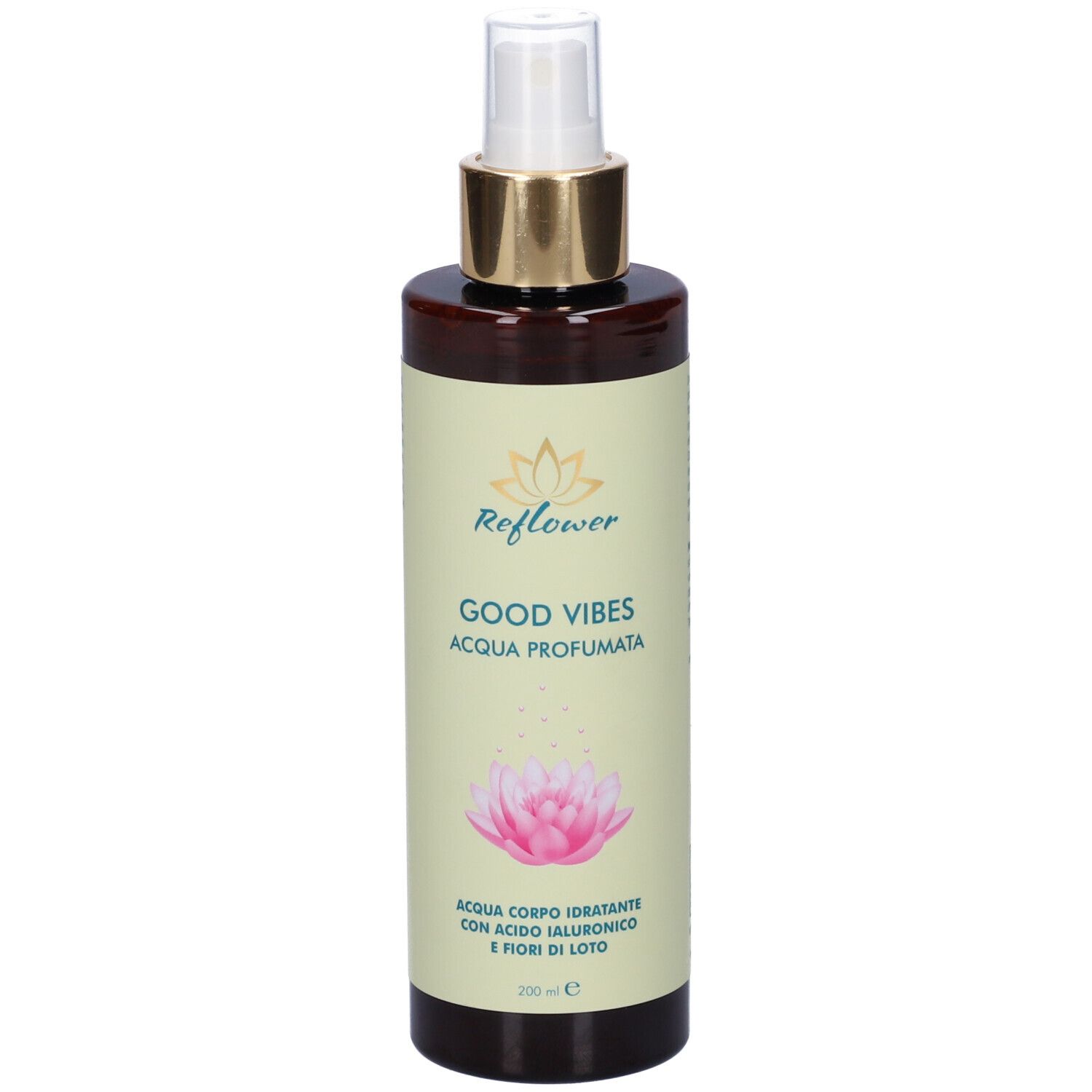 Reflower - Good Vibes Acqua Profumata 200Ml - Acqua Corpo Spray Idratante Con Acido Ialuronico E Fiori Di Loto-image
