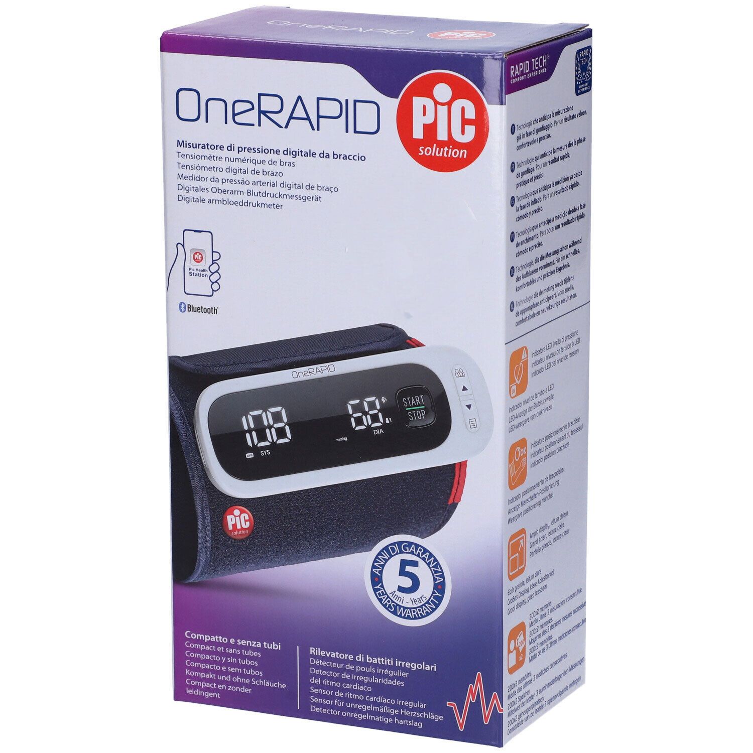 PIC Solution OneRAPID Handgelenk-Blutdruckmessgerät mit Bluetooth.