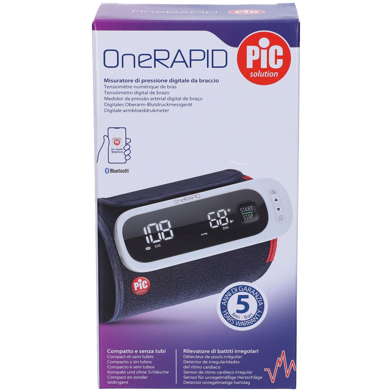 PIC Solution OneRAPID Handgelenk-Blutdruckmessgerät mit Bluetooth.