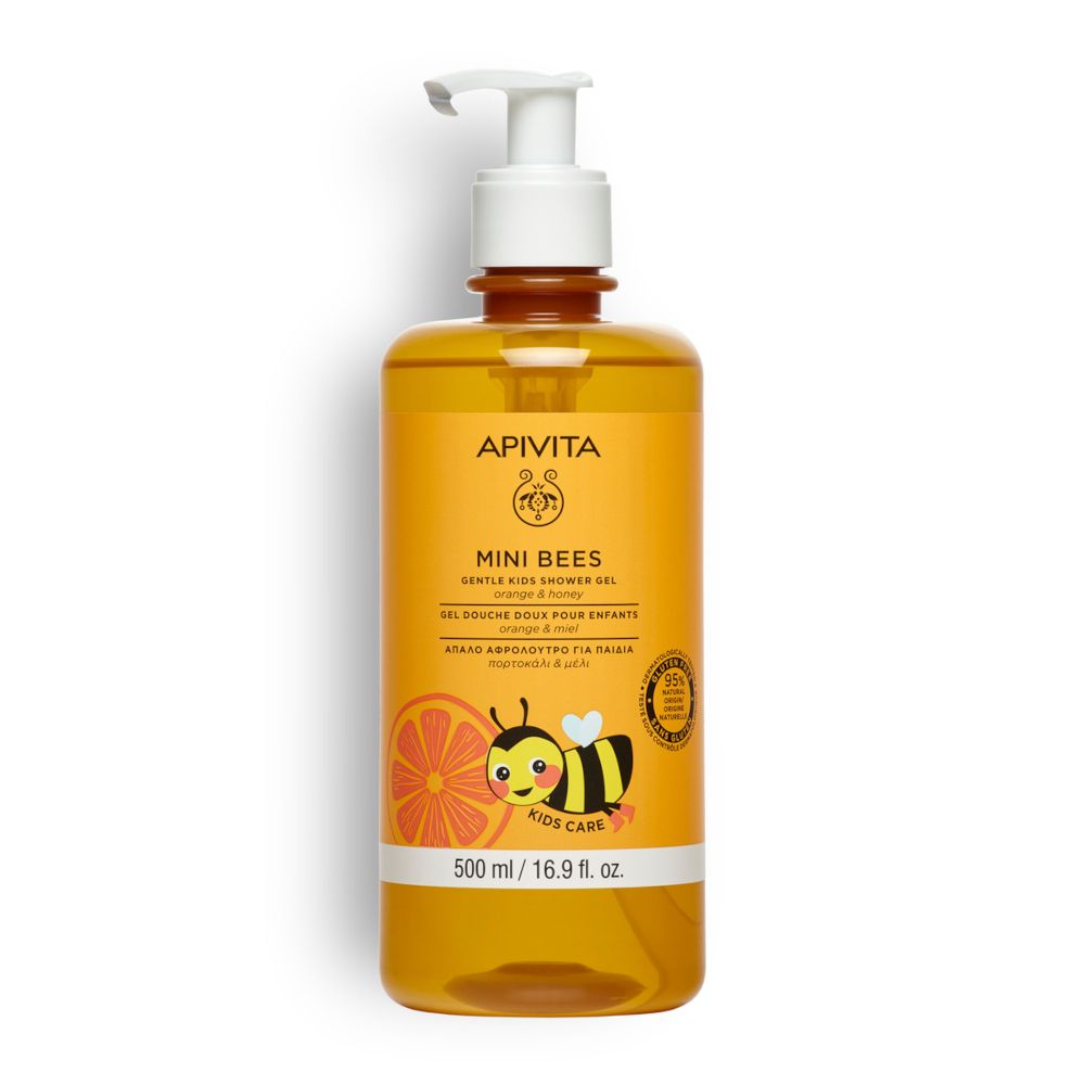 Apivita Mini Bees Gel Doccia Delicato per Bambini con Arancia e Miele - 2 anni- Risparmia il 10% con il codice: apivita0926