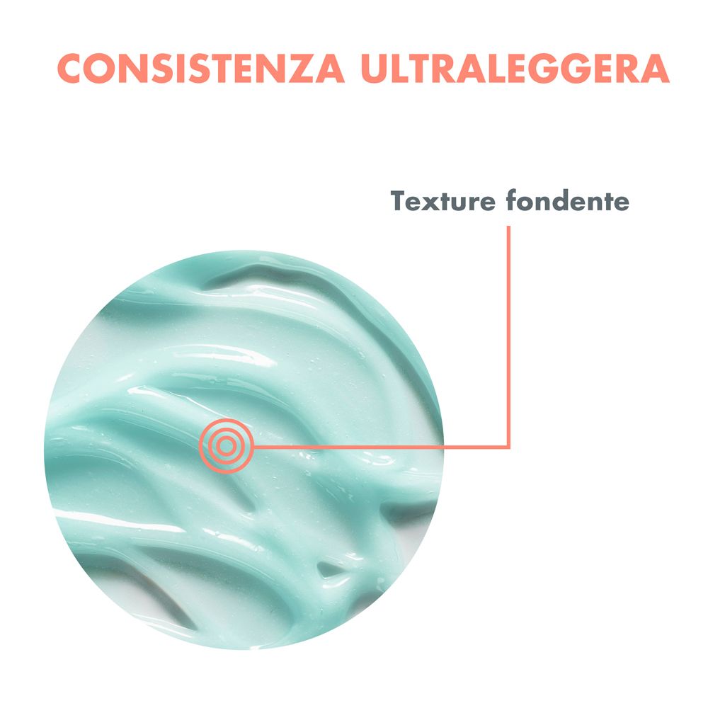 Nahaufnahme der Aqua-Gel-Textur. Hellblau, glatt.