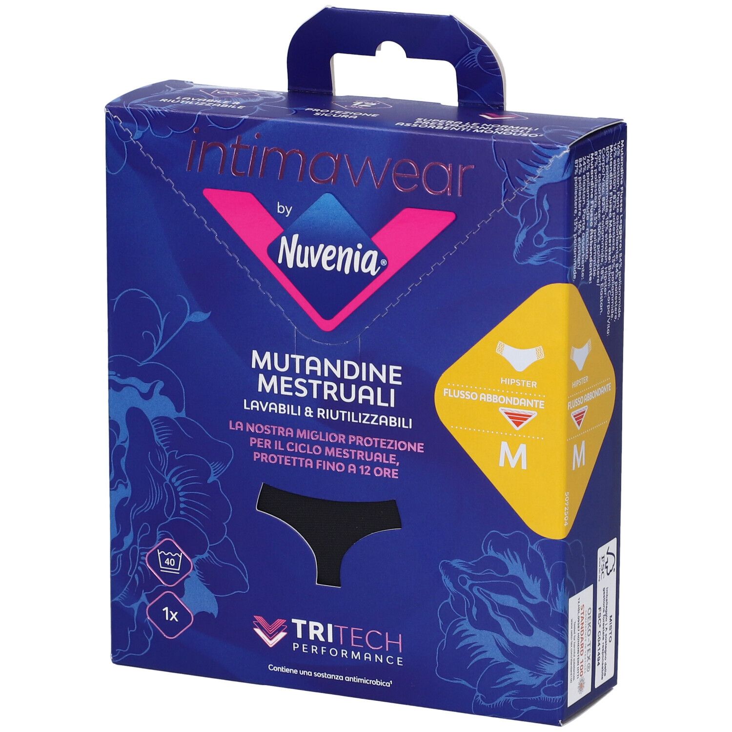 Nuvenia Intimawear Mutandine Mestruali Hipster Tessuto Taglia M