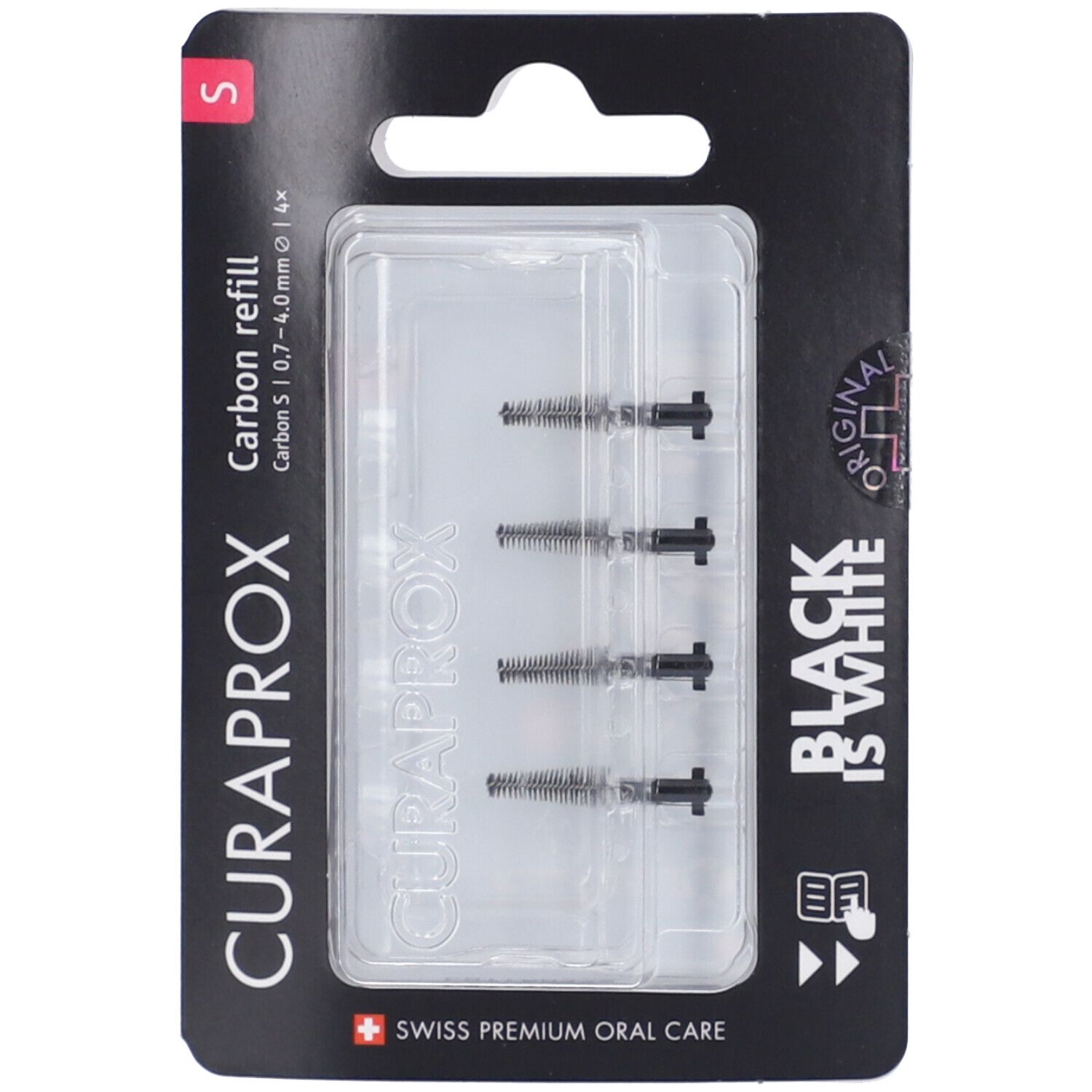 Curaprox Black Is White Carbon S Refill 4 Scovolini