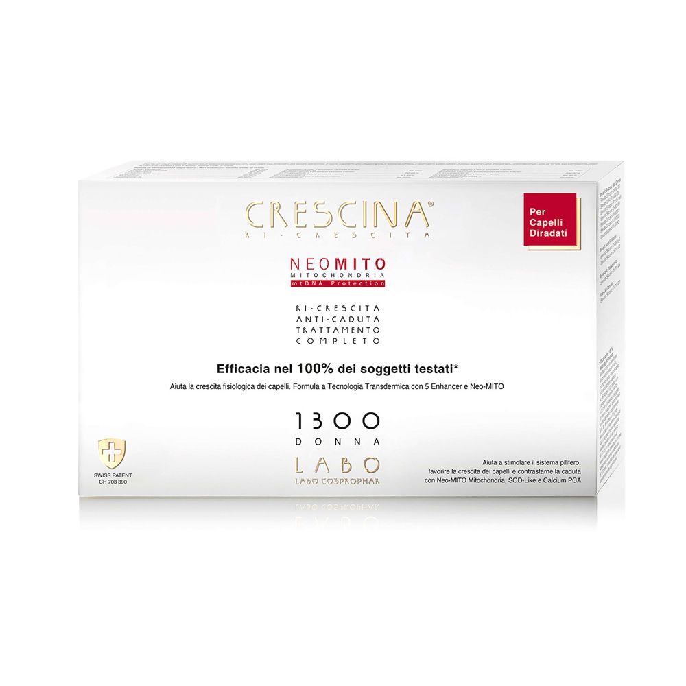 Labo Crescina Ri-Crescita e Anti-Caduta Neo Mito Formula 1300 Donna 20 Fiale - risparmia il 20% con il codice: SWISSE20
