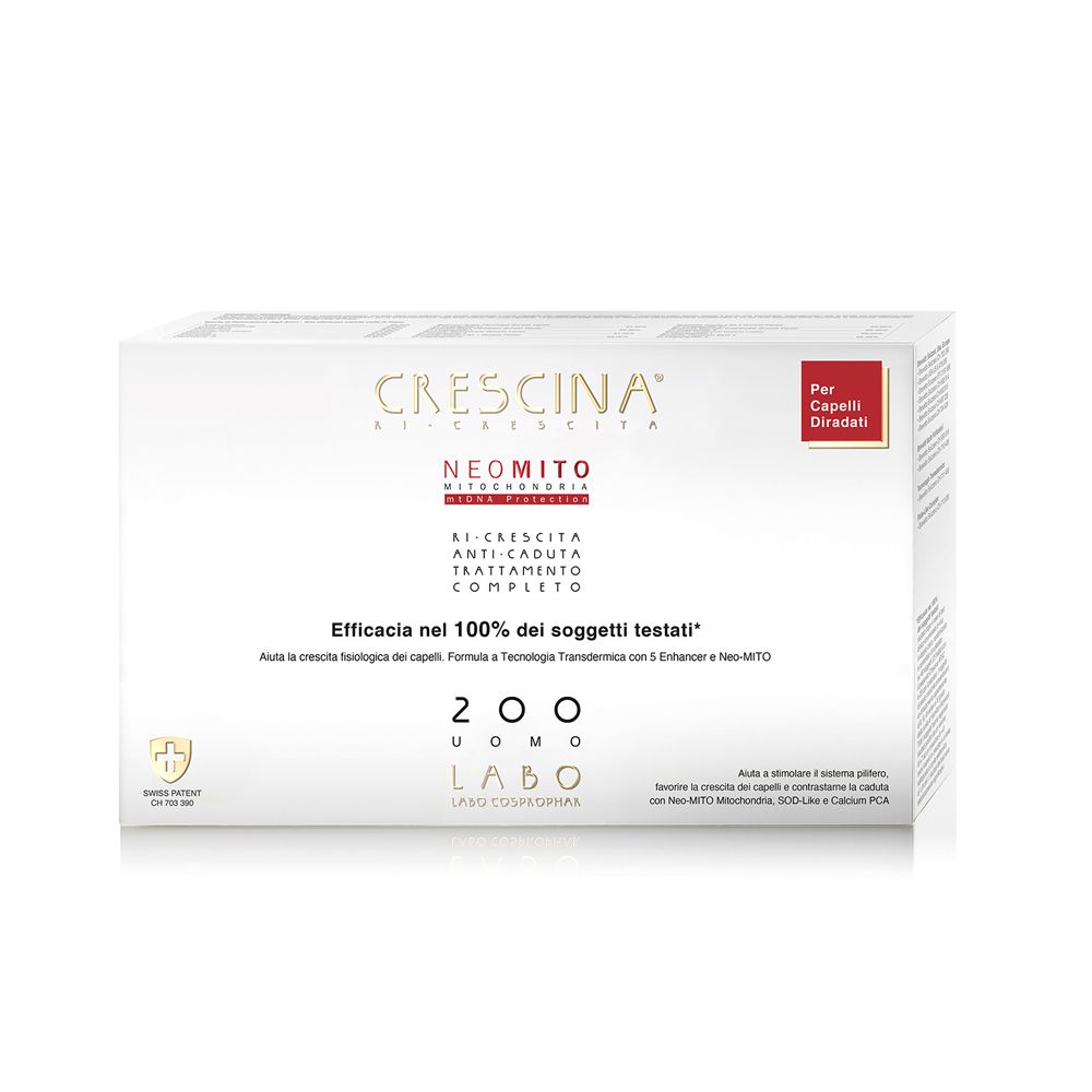Labo Crescina Ri-Crescita + Anti Caduta Neo Mito Formula 200 Uomo - risparmia il 20% con il codice: SWISSE20