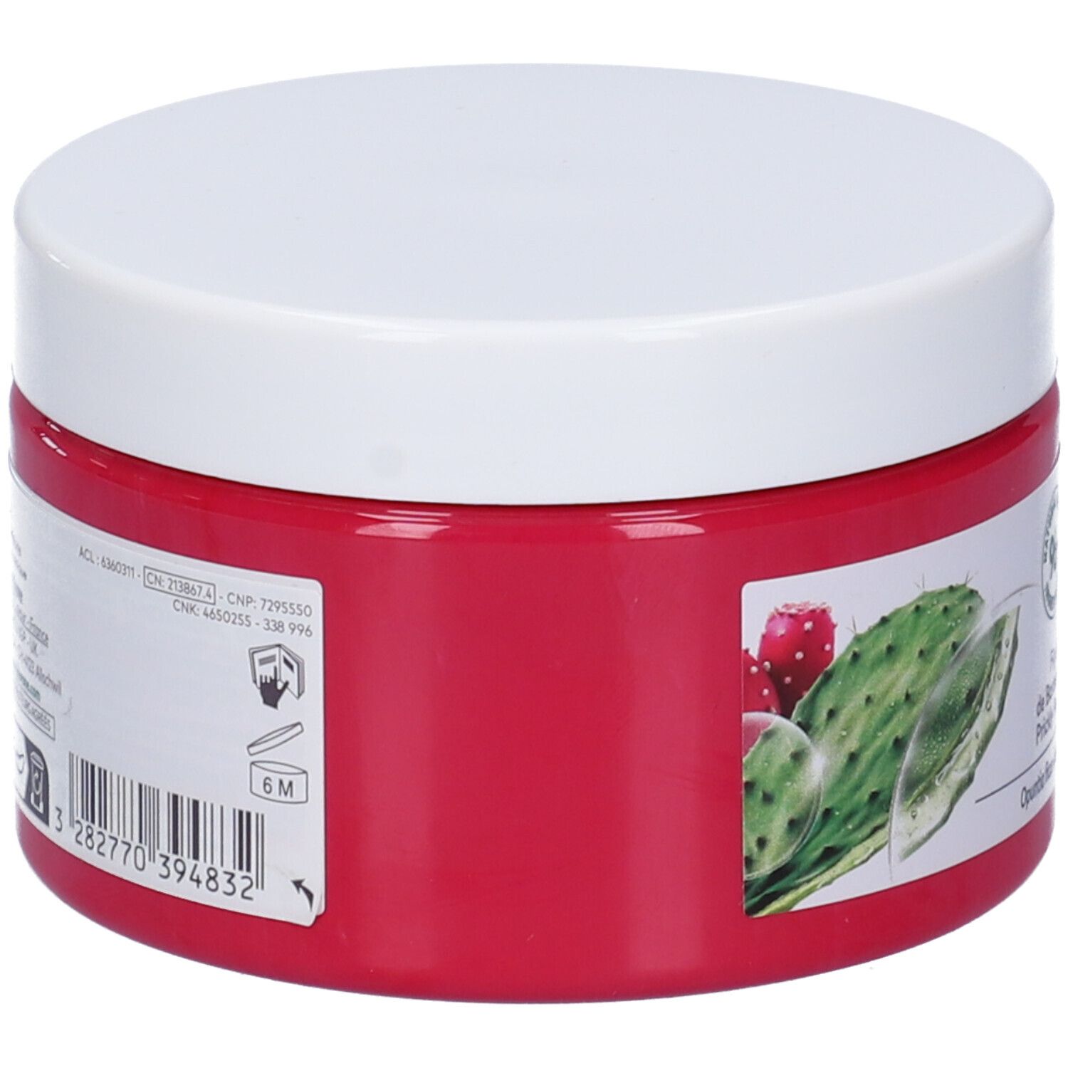 Barattolo rotondo con contenuto rosa e coperchio bianco. Testo: Klorane, 72H Hydratation & Brillance, 250 ml.