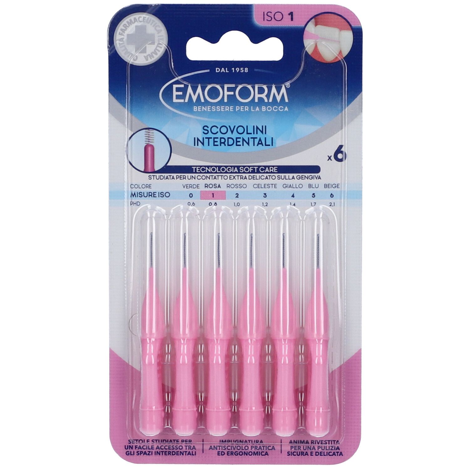 Emoform Scovolini Interdentali Rosa Misura ISO 1