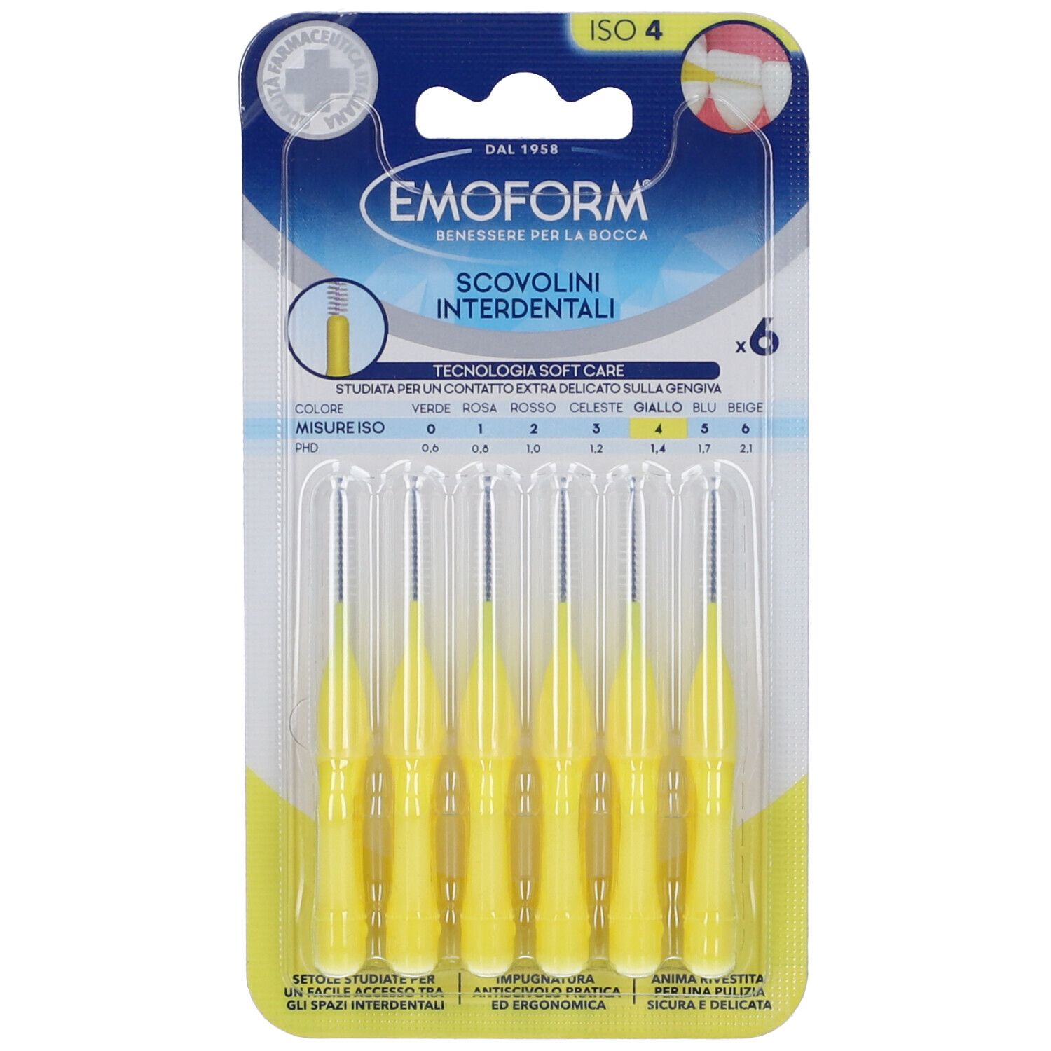 Emoform Scovolini Interdentali Giallo Misura ISO 4