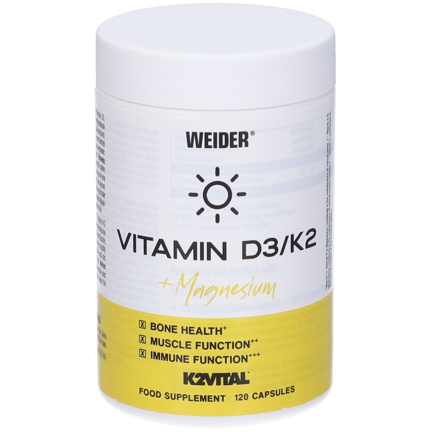 Weider Vitamin D3/k2 + Magnesium 51 g Capsule