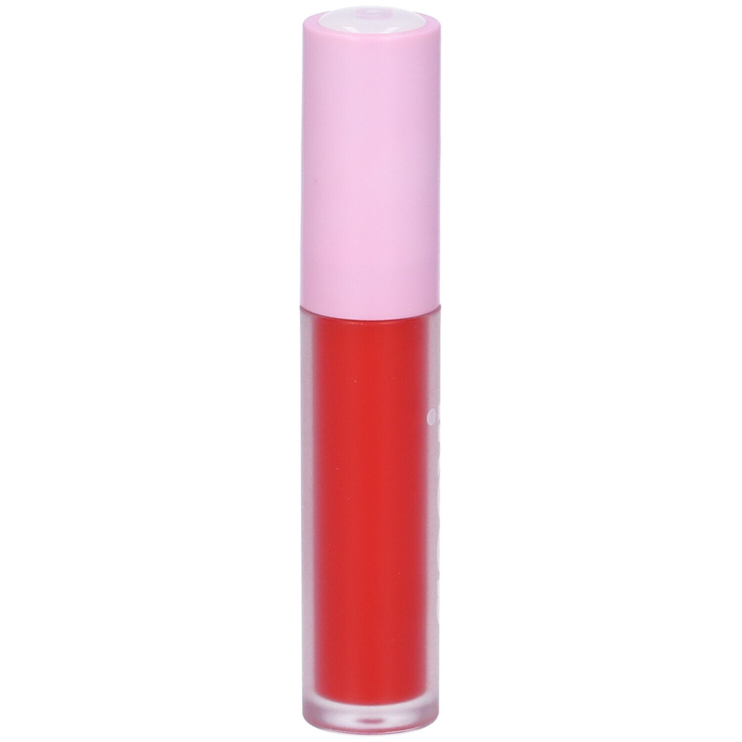 Lucidalabbra rosso con tappo rosa. Scritta bianca "goovi" sul contenitore.