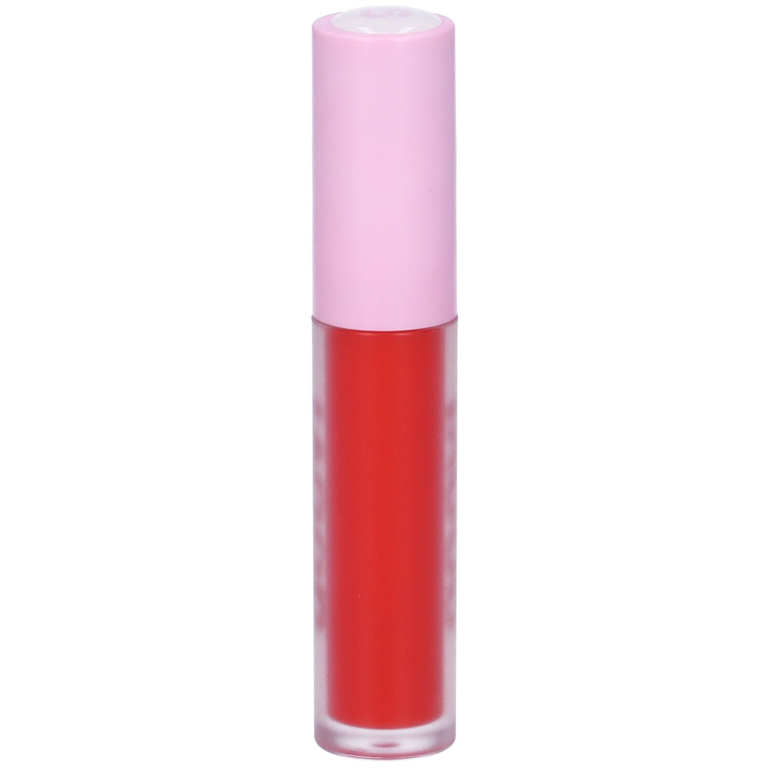 Lucidalabbra rosso con tappo rosa. Scritta bianca "goovi" sul contenitore.