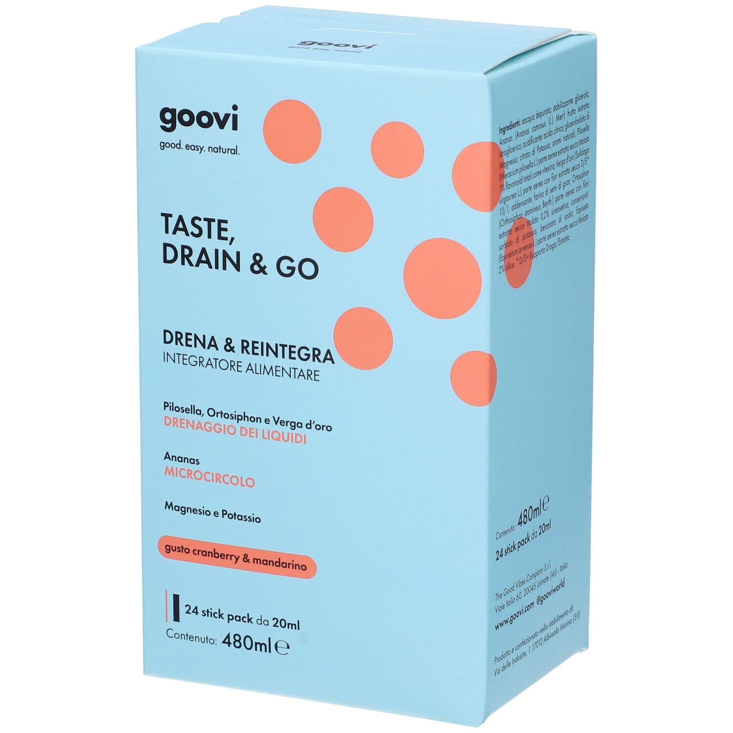 Goovi Taste, Drain & Go Drenante Gusto Cranberry e Mandarino