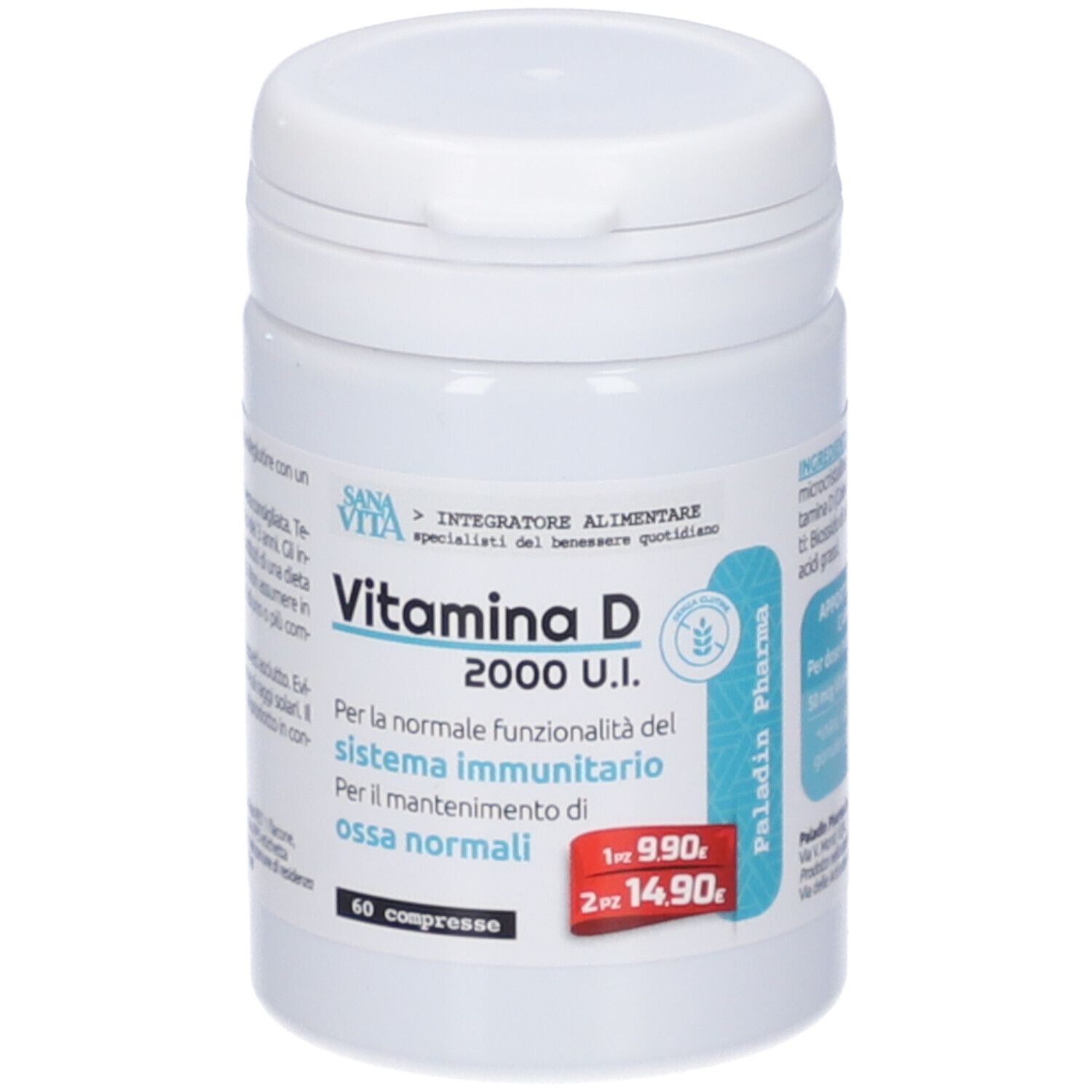 Paladin Pharma Sanavita Vitamina D 60 Compresse - Immagine 2