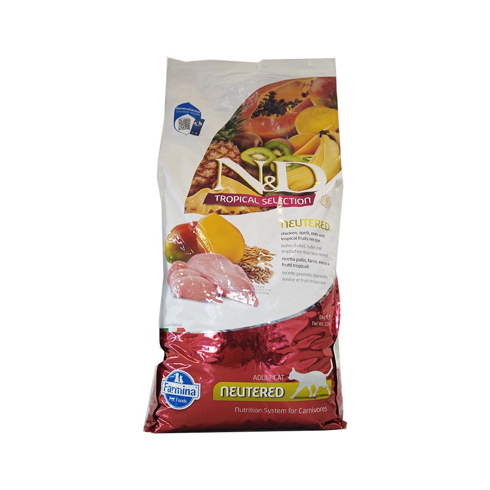 Farmina N&D Neutered Ricetta Pollo, Farro, Avena E Frutti Tropicali Gatti adulti