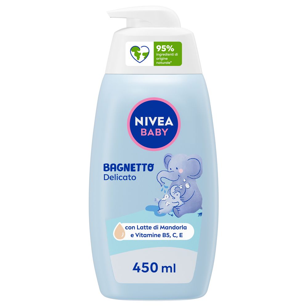 Nivea Baby Bagnetto Delicato 450 ml, Detergente neonato per una deters