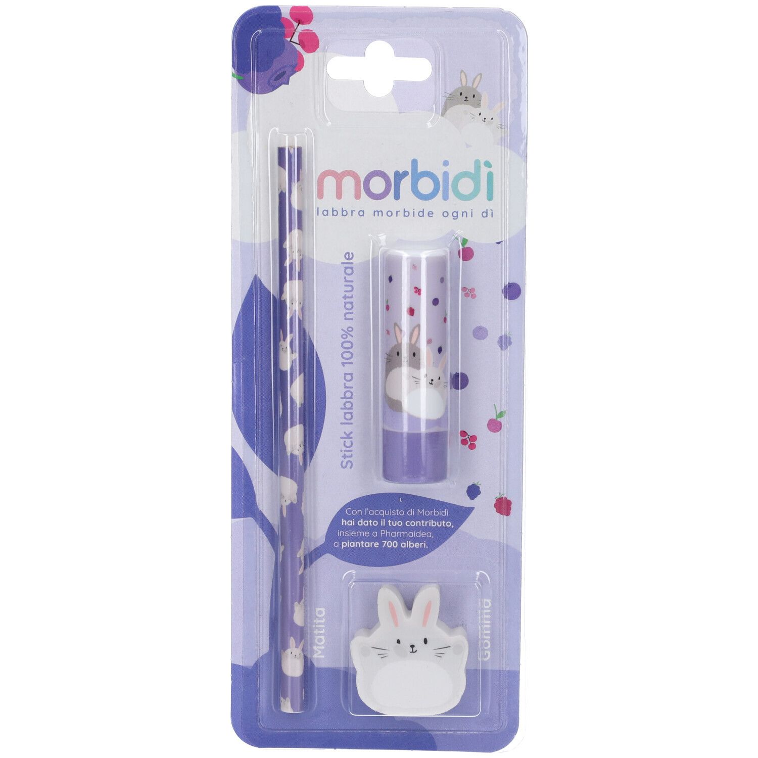 Morbidí Stick Labbra Aroma Frutti di Bosco + Gomma e Matita in Omaggio