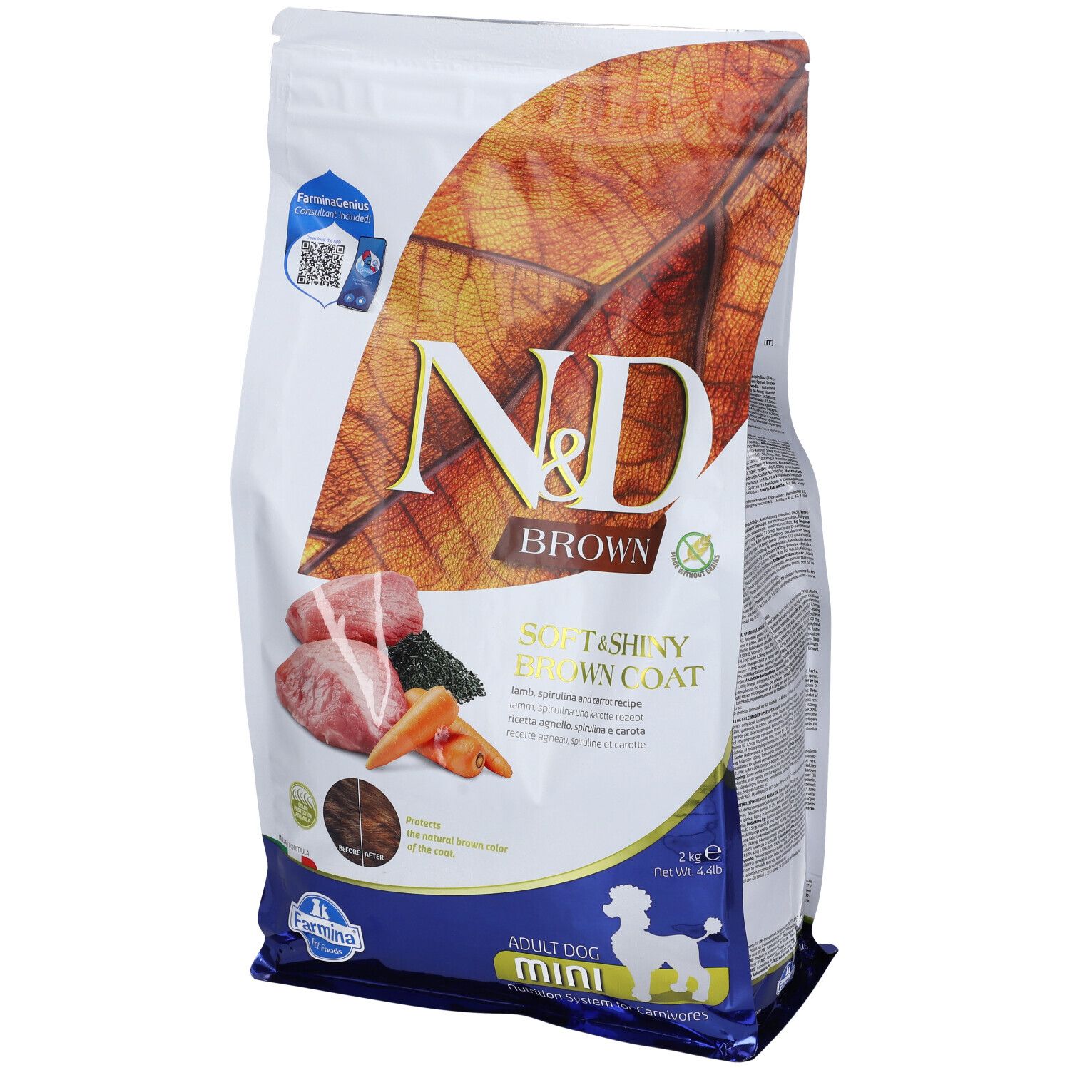 Farmina® N&D Brown Agnello Spirulina e Carote Cani Adulti Taglia Mini